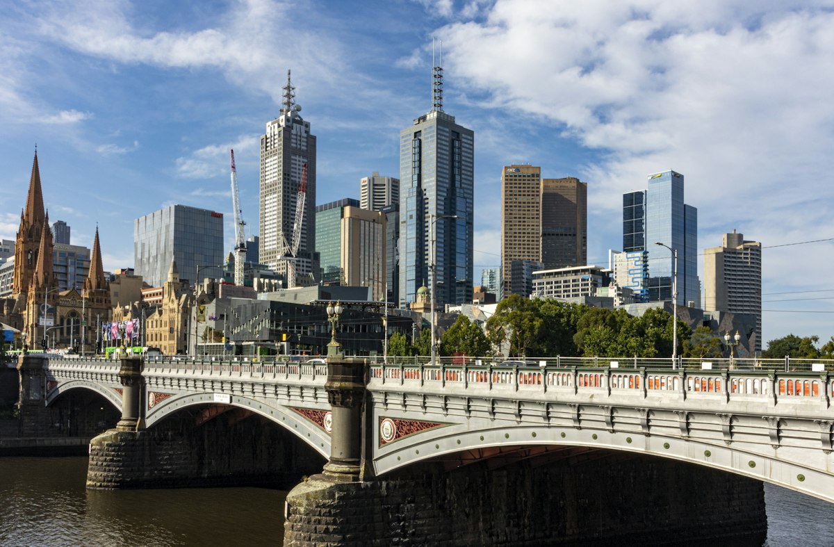 Melbourne skyline and Princes Bridge